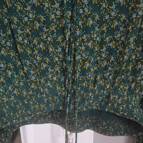 Free People Dark Green Floral Blouse - Picture 5 of 6